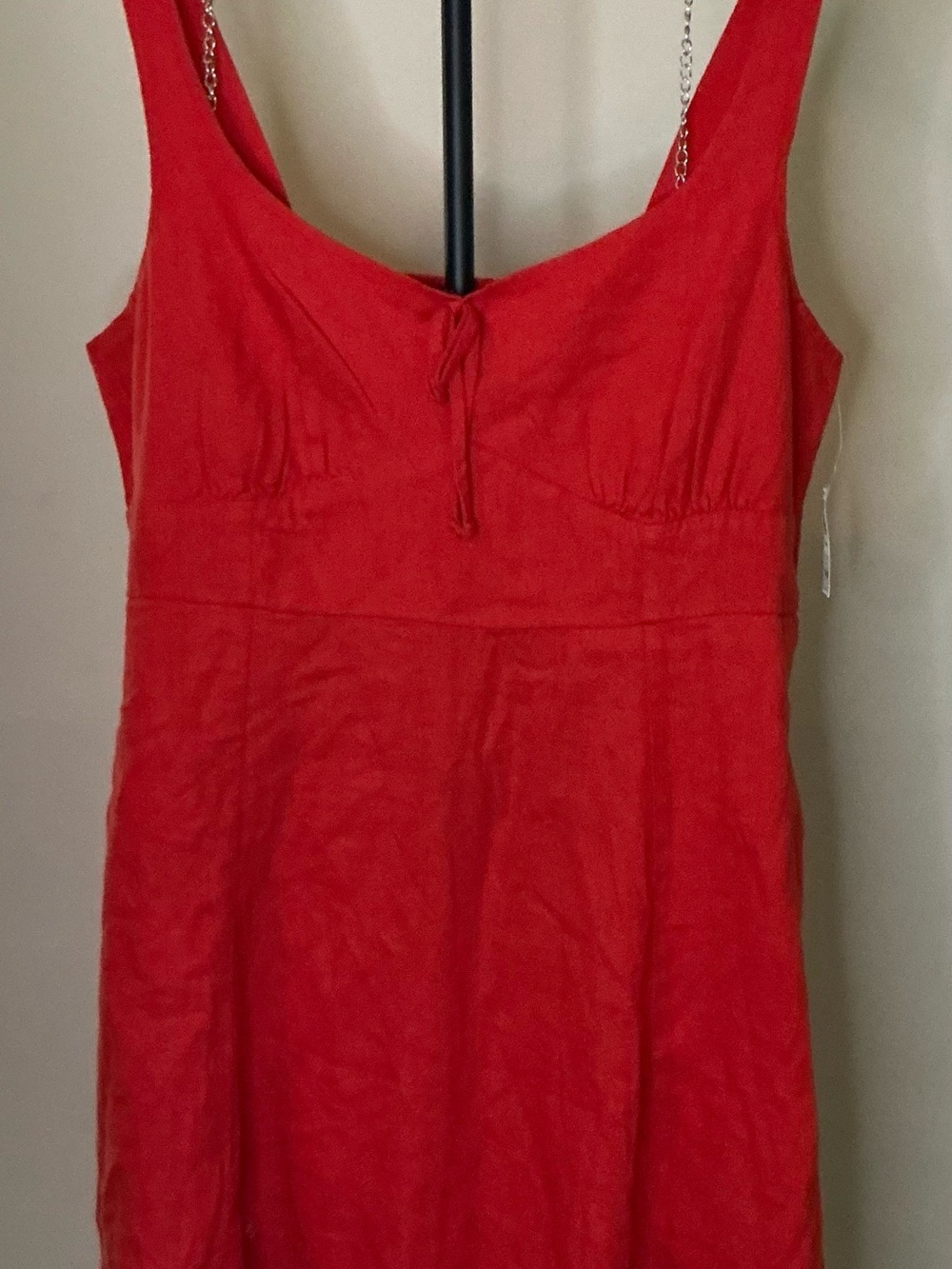 Old Navy Coral-Orange Sleeveless Tie-Front Midi Dress - Picture 2 of 6